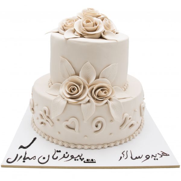 کیک عروسی رز سفید 
