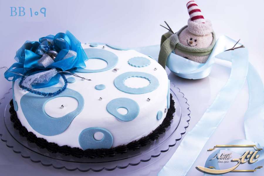 کیک تولد پسرانه آبی