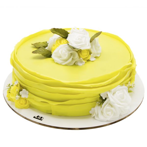 کیک تولد دراپه زرد