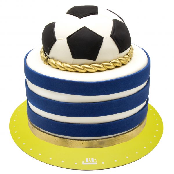 کیک تولد پسرانه توپ فوتبال آبی