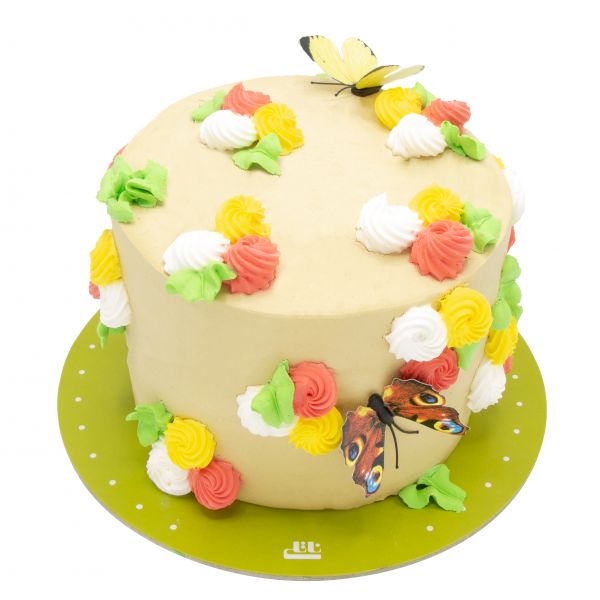 کیک تولد دخترانه باغ گل
