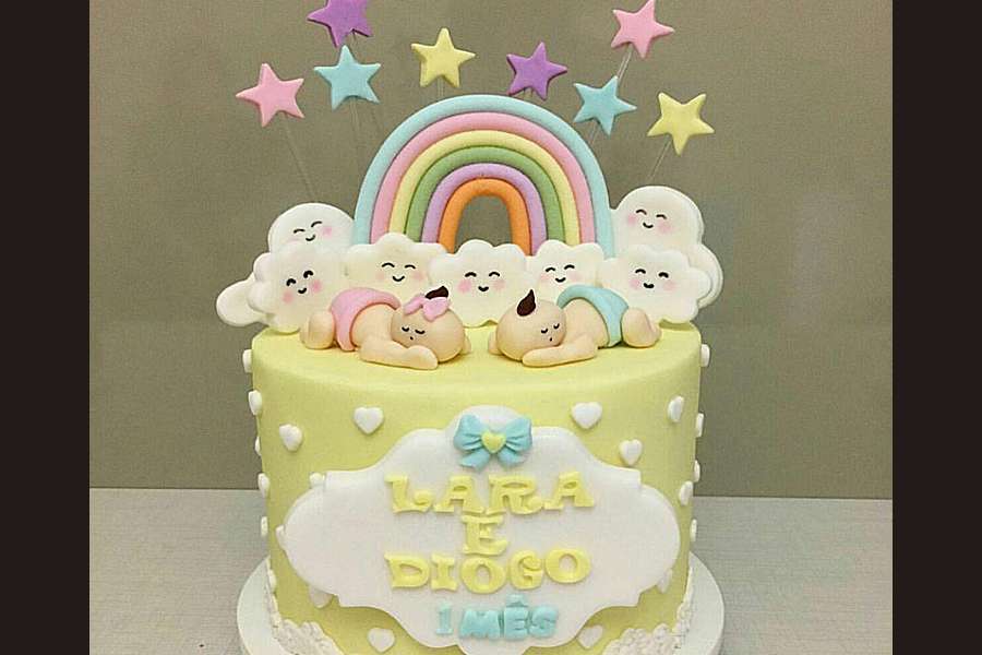 کیک تولد دخترانه نوزاد 3