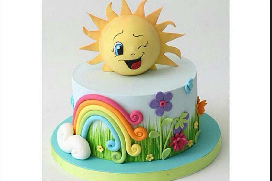 کیک تولد دخترانه خورشید خانم