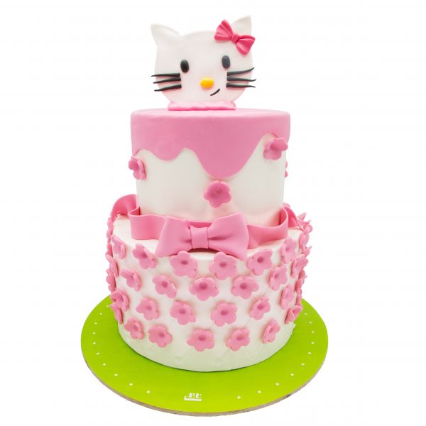 کیک تولد دخترانه کیتی کارتونی