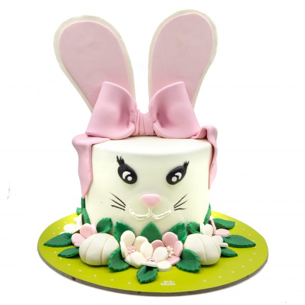 کیک تولد خرگوش پاپیون صورتی