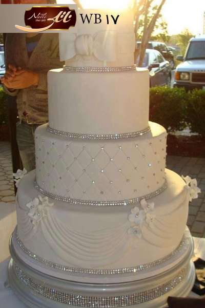 کیک عروسی سپید گل 3