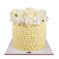 کیک عروسی رز سفید 3