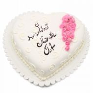 کیک نامزدی قلب سفید