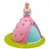 کیک تولد دخترانه باربی صورتی