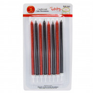 شمع مدادی مشکی قرمز / طلایی