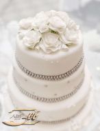 کیک عروسی سپید گل 4
